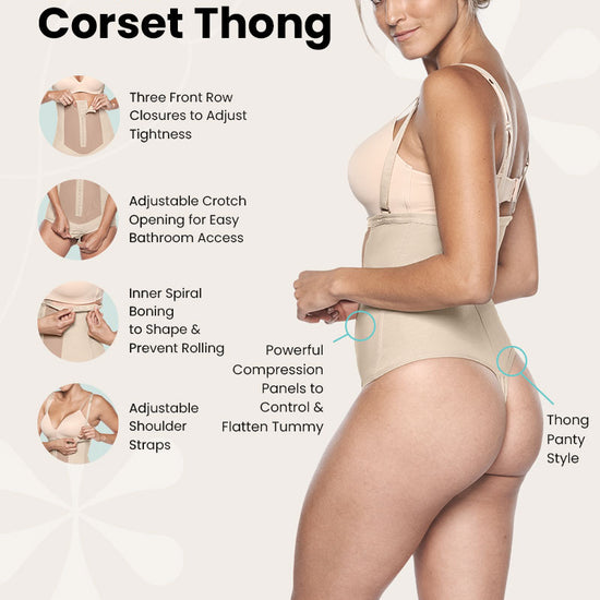 corset thong girdle with straps