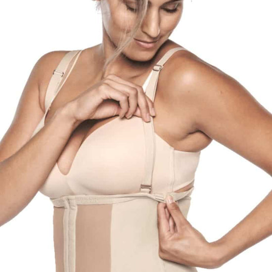 removable shoulder straps on corset thong girdle