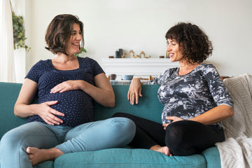 Pregnant support group meetup in a house