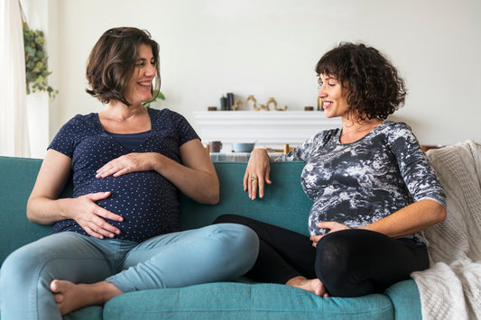 Pregnant support group meetup in a house