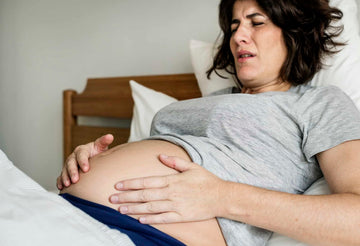 Woman experiencing labor pains