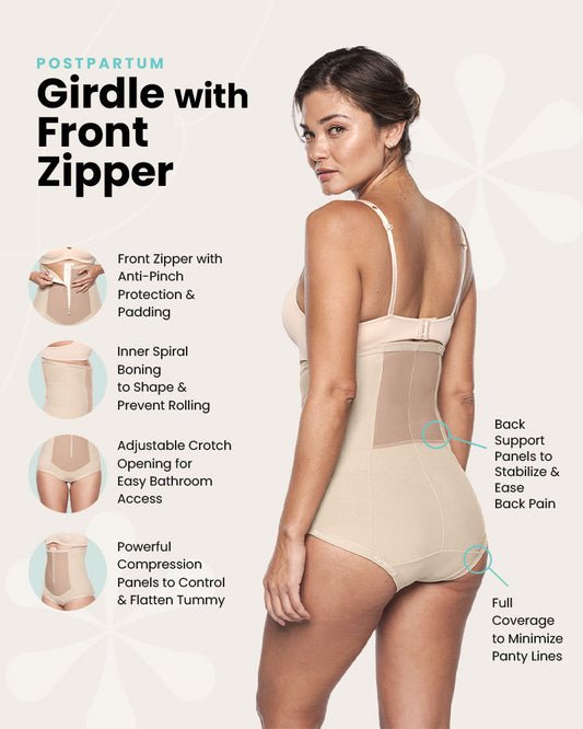 Girdle with Front Zipper for postpartum recovery