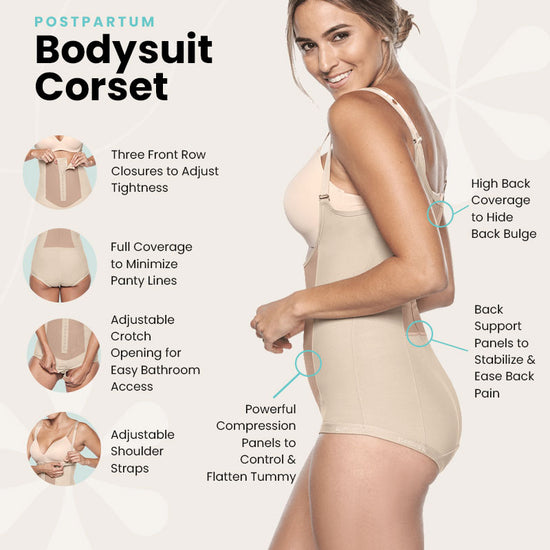 postpartum bodysuit corset features
