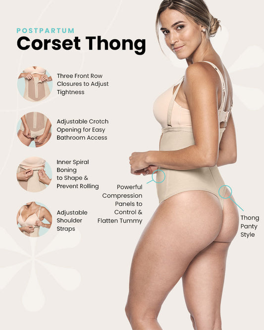 corset thong girdle with straps