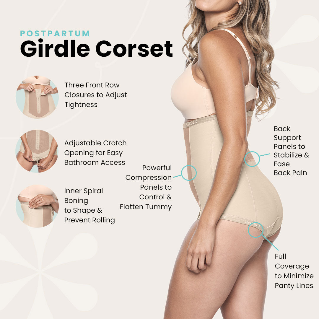 Postpartum Girdle + Dual Closure Girdle Bundle - Bellefit Postpartum Girdles and Corsets