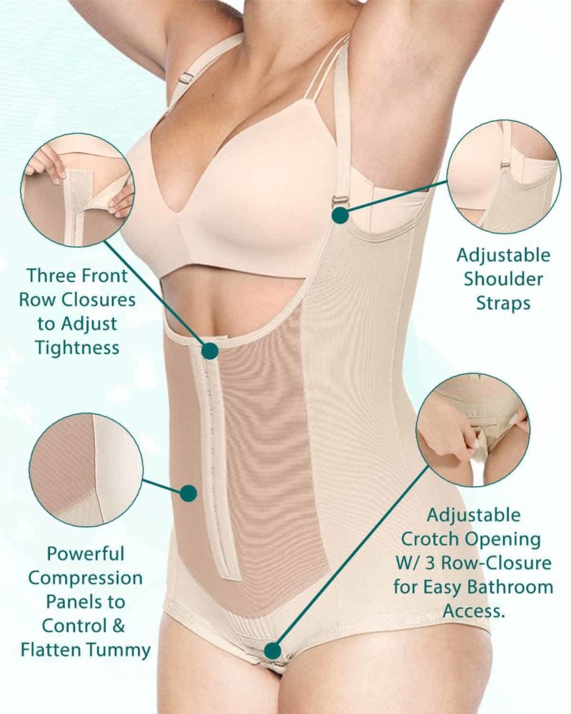 Bellefit Girdle with Side Zipper Natural Birth Compression Garment,  Postpartum Essentials Beige