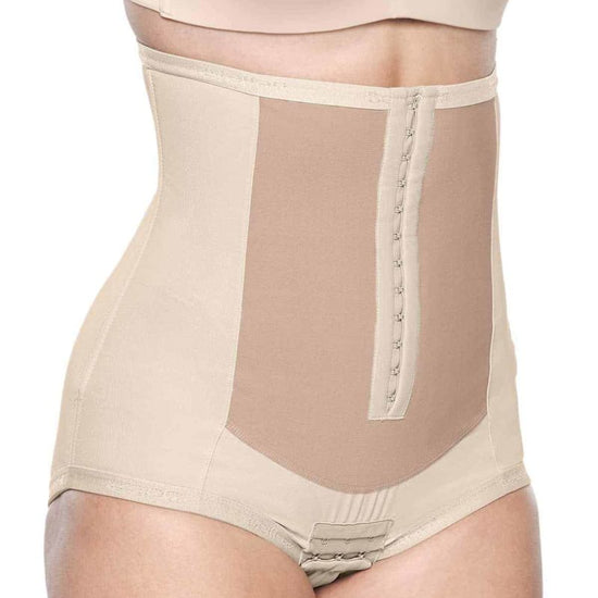 front hook and eye closure plus side zipper girdle