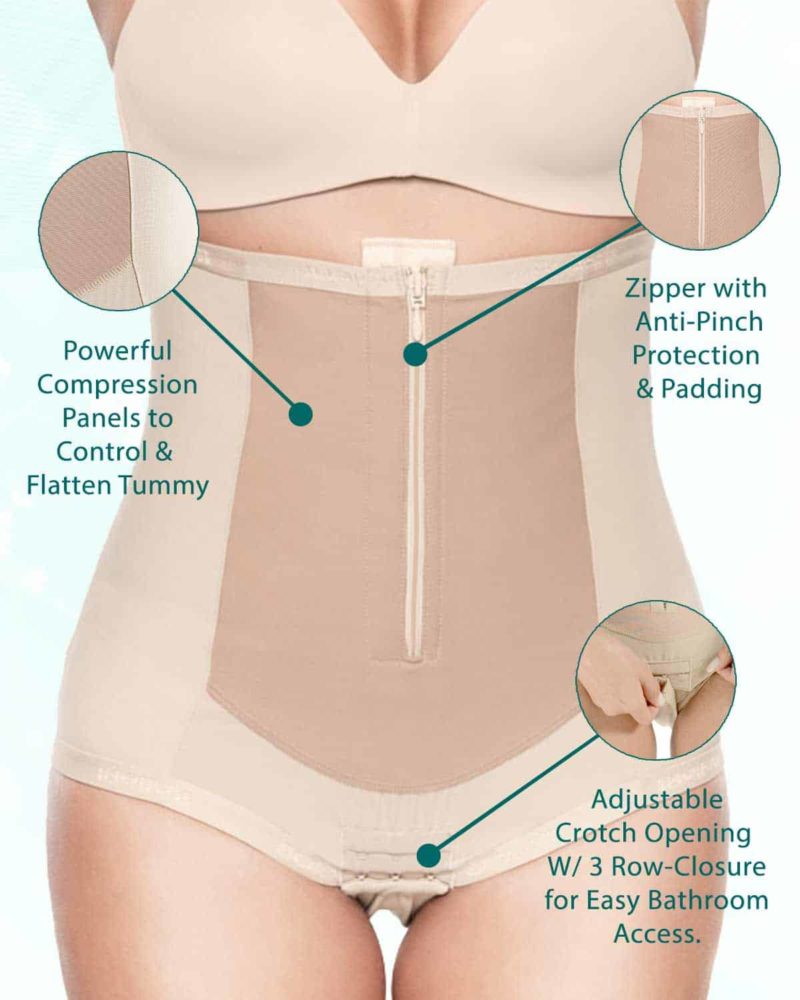 Low Waist Abdominal Girdle with Zipper - MAAM-WORLD 