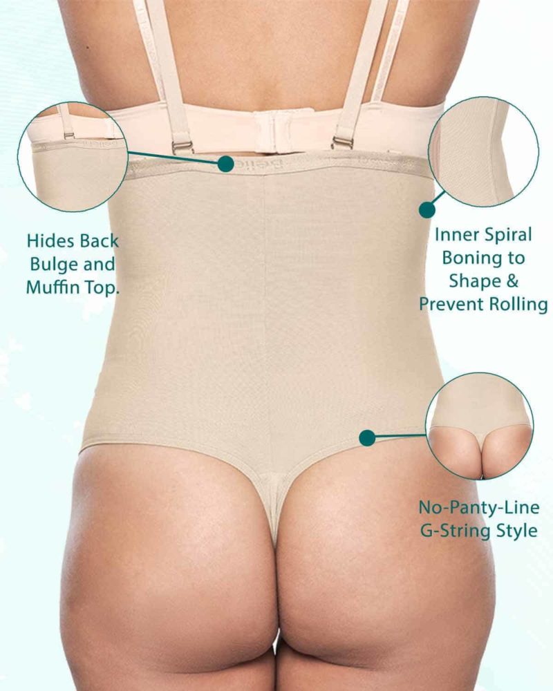 Bellefit Women Postpartum Compression Thong Power Shaping No Tummy Panty  Lines Support Underwear 