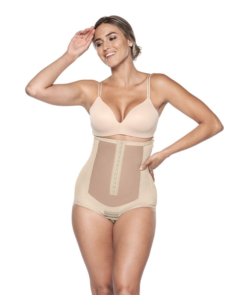 Double Closure Postpartum Girdle with Zipper for Swelling