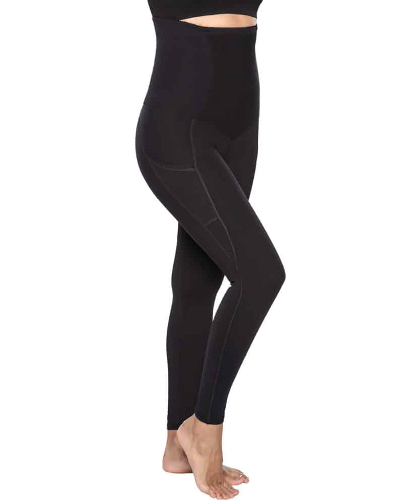 Queen Bee - High Waist Postpartum Recovery Leggings in Black